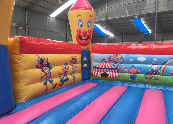 Colorful Clown Bounce House  Castle / Durable Indoor Inflatable Bouncer