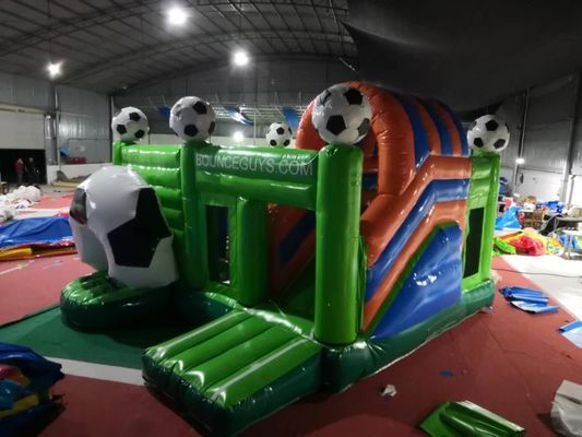 Soccer Football Inflatable Jumping Castle Digital Printing 3 Years Warrenty