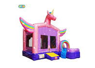 Rainbow Unicorn Moon Inflatable Jumping Castle Customized Design Full - Digital Printing